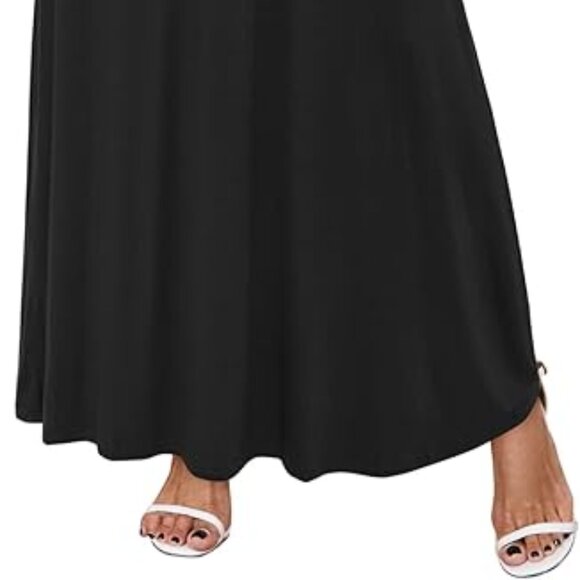 Ouges Black Long Sleeve V neck Maxi Dress Size 4X - Picture 2 of 2